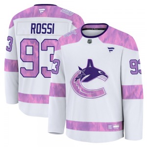 Marco Rossi Vancouver Canucks Fanatics Premium White 2024 Hockey Fights Cancer Practice Jersey