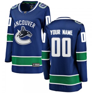 Women's Custom Vancouver Canucks Fanatics Branded Breakaway Blue Custom Home Jersey