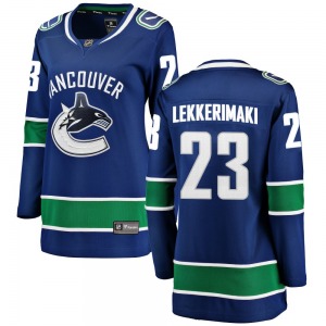 Women's Jonathan Lekkerimaki Vancouver Canucks Fanatics Branded Breakaway Blue Home Jersey