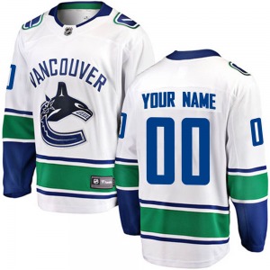 Youth Custom Vancouver Canucks Fanatics Branded Breakaway White Custom Away Jersey