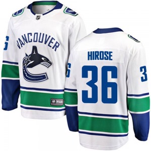 Youth Akito Hirose Vancouver Canucks Fanatics Branded Breakaway White Away Jersey
