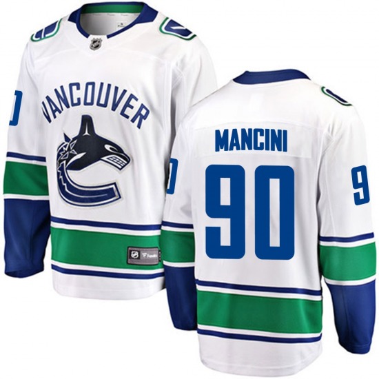 Youth Vittorio Mancini Vancouver Canucks Fanatics Branded Breakaway White Away Jersey