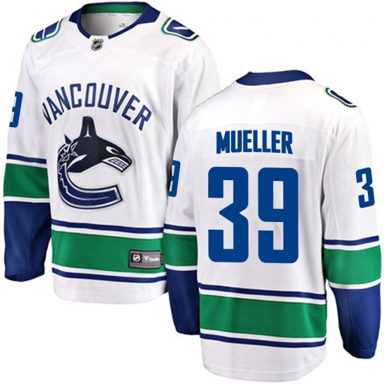 Youth Ty Mueller Vancouver Canucks Fanatics Branded Breakaway White Away Jersey