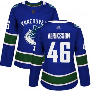 Women's Vilmer Alriksson Vancouver Canucks Adidas Authentic Blue Home Jersey