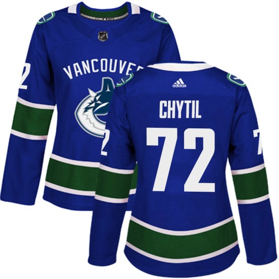 Women's Filip Chytil Vancouver Canucks Adidas Authentic Blue Home Jersey