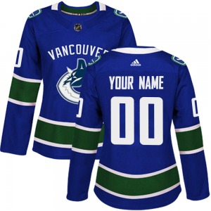 Women's Custom Vancouver Canucks Adidas Authentic Blue Custom Home Jersey