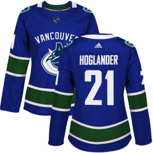Women's Nils Hoglander Vancouver Canucks Adidas Authentic Blue Home Jersey