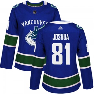 Women's Dakota Joshua Vancouver Canucks Adidas Authentic Blue Home Jersey