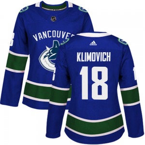 Women's Danila Klimovich Vancouver Canucks Adidas Authentic Blue Home Jersey
