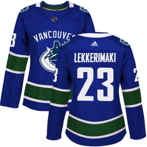 Women's Jonathan Lekkerimaki Vancouver Canucks Adidas Authentic Blue Home Jersey