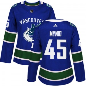 Women's Sawyer Mynio Vancouver Canucks Adidas Authentic Blue Home Jersey