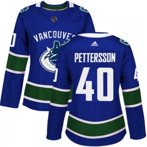 Women's Elias Pettersson Vancouver Canucks Adidas Authentic Blue Home Jersey