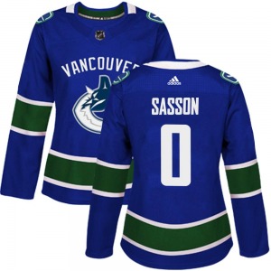 Women's Max Sasson Vancouver Canucks Adidas Authentic Blue Home Jersey