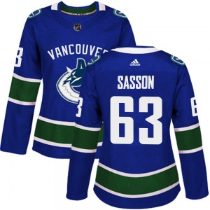 Women's Max Sasson Vancouver Canucks Adidas Authentic Blue Home Jersey