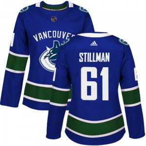 Women's Chase Stillman Vancouver Canucks Adidas Authentic Blue Home Jersey