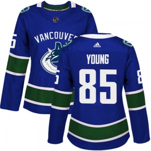 Women's Ty Young Vancouver Canucks Adidas Authentic Blue Home Jersey