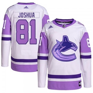 Youth Dakota Joshua Vancouver Canucks Adidas Authentic White/Purple Hockey Fights Cancer Primegreen Jersey