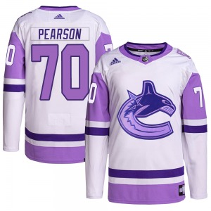 Youth Tanner Pearson Vancouver Canucks Adidas Authentic White/Purple Hockey Fights Cancer Primegreen Jersey