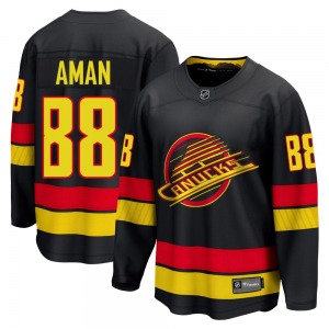 Youth Nils Aman Vancouver Canucks Fanatics Breakaway Black Alternate Jersey