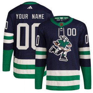 Youth Custom Vancouver Canucks Adidas Authentic Navy Custom Reverse Retro 2.0 Jersey