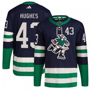Youth Quinn Hughes Vancouver Canucks Adidas Authentic Navy Reverse Retro 2.0 Jersey