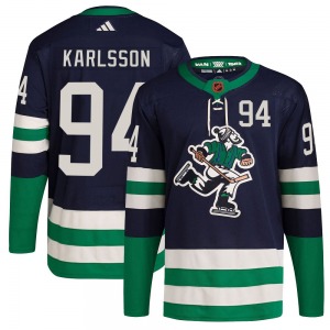 Youth Linus Karlsson Vancouver Canucks Adidas Authentic Navy Reverse Retro 2.0 Jersey