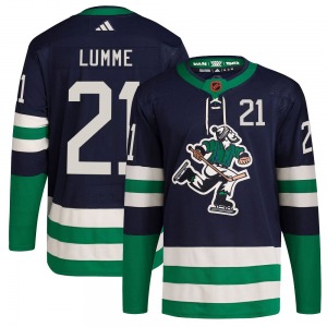 Youth Jyrki Lumme Vancouver Canucks Adidas Authentic Navy Reverse Retro 2.0 Jersey