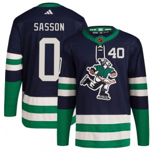 Youth Max Sasson Vancouver Canucks Adidas Authentic Navy Reverse Retro 2.0 Jersey
