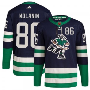 Youth Christian Wolanin Vancouver Canucks Adidas Authentic Navy Reverse Retro 2.0 Jersey