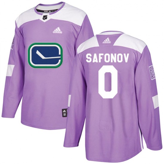 Youth Ilya Safonov Vancouver Canucks Adidas Authentic Purple Fights Cancer Practice Jersey