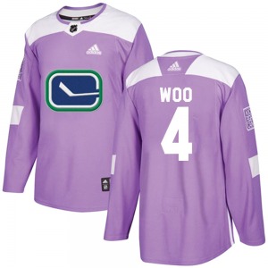 Youth Jett Woo Vancouver Canucks Adidas Authentic Purple Fights Cancer Practice Jersey