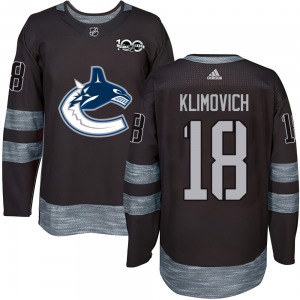 Youth Danila Klimovich Vancouver Canucks Authentic Black 1917-2017 100th Anniversary Jersey