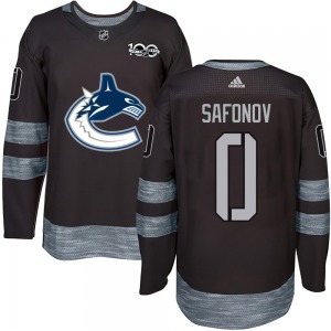 Youth Ilya Safonov Vancouver Canucks Authentic Black 1917-2017 100th Anniversary Jersey