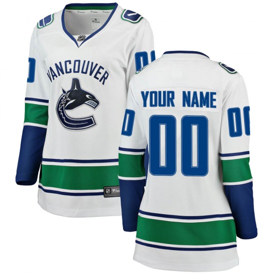 Women's Custom Vancouver Canucks Fanatics Branded Breakaway White Custom Away Jersey