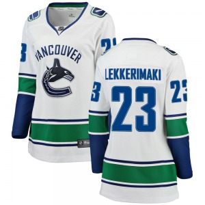 Women's Jonathan Lekkerimaki Vancouver Canucks Fanatics Branded Breakaway White Away Jersey
