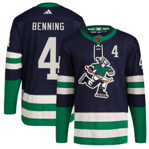 Jim Benning Vancouver Canucks Adidas Authentic Navy Reverse Retro 2.0 Jersey