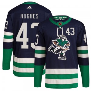 Quinn Hughes Vancouver Canucks Adidas Authentic Navy Reverse Retro 2.0 Jersey