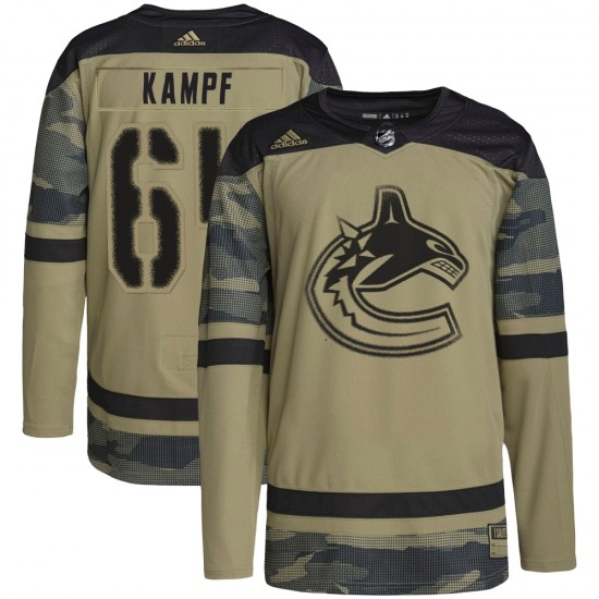 Youth David Kampf Vancouver Canucks Adidas Authentic Camo Military Appreciation Practice Jersey