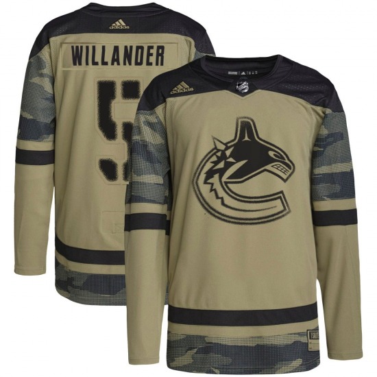Youth Tom Willander Vancouver Canucks Adidas Authentic Camo Military Appreciation Practice Jersey
