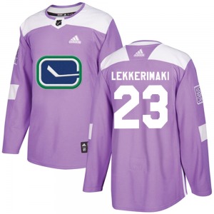 Jonathan Lekkerimaki Vancouver Canucks Adidas Authentic Purple Fights Cancer Practice Jersey