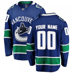 Custom Vancouver Canucks Fanatics Branded Breakaway Blue Custom Home Jersey