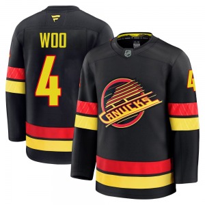Jett Woo Vancouver Canucks Fanatics Premium Black Alternate Jersey