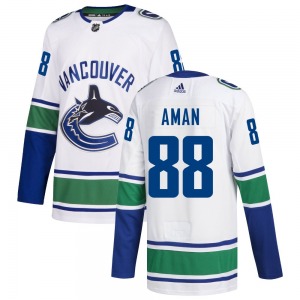 Nils Aman Vancouver Canucks Adidas Authentic White Away Jersey