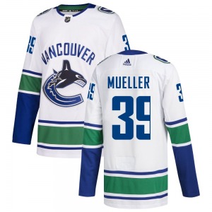 Ty Mueller Vancouver Canucks Adidas Authentic White Away Jersey