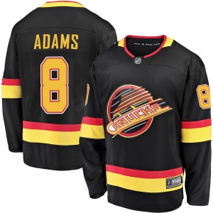 Greg Adams Vancouver Canucks Fanatics Branded Premier Black Breakaway 2019/20 Flying Skate Jersey