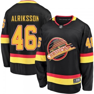 Vilmer Alriksson Vancouver Canucks Fanatics Branded Premier Black Breakaway 2019/20 Flying Skate Jersey