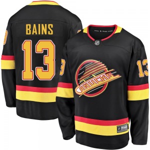 Arshdeep Bains Vancouver Canucks Fanatics Branded Premier Black Breakaway 2019/20 Flying Skate Jersey