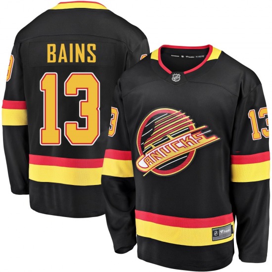 Arshdeep Bains Vancouver Canucks Fanatics Branded Premier Black Breakaway 2019/20 Flying Skate Jersey