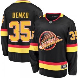 Thatcher Demko Vancouver Canucks Fanatics Branded Premier Black Breakaway 2019/20 Flying Skate Jersey