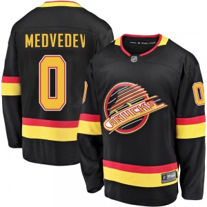 Aleksei Medvedev Vancouver Canucks Fanatics Branded Premier Black Breakaway 2019/20 Flying Skate Jersey